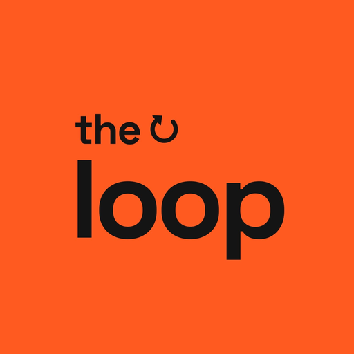 the loop logo on orange